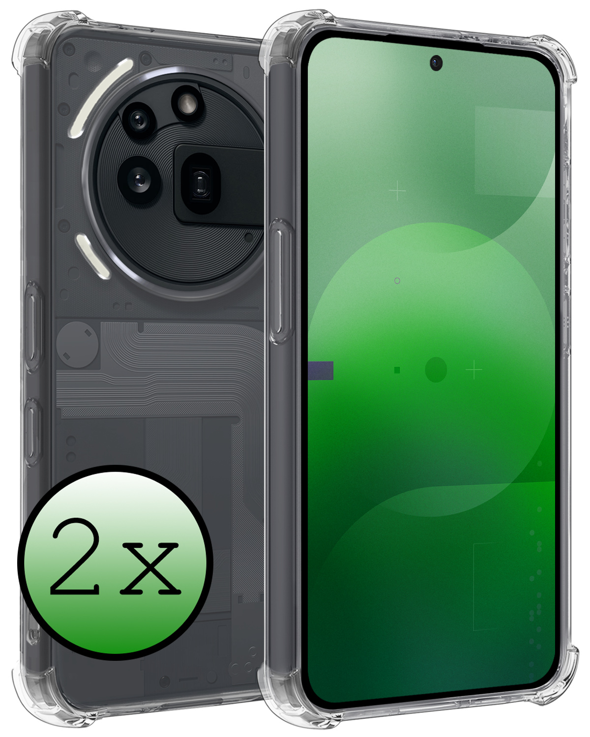 BASEY. BASEY. Nothing Phone (3a) Pro Hoesje Shockproof - Transparant - 2 PACK
