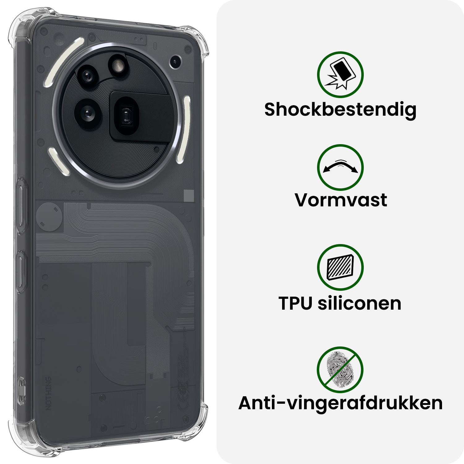 BASEY. BASEY. Nothing Phone (3a) Pro Hoesje Shockproof - Transparant - 2 PACK