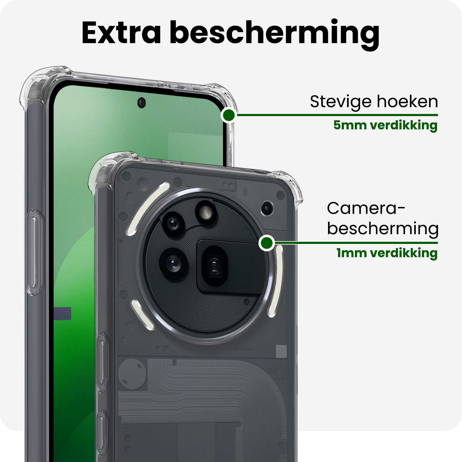 BASEY. BASEY. Nothing Phone (3a) Pro Hoesje Shockproof - Transparant - 2 PACK