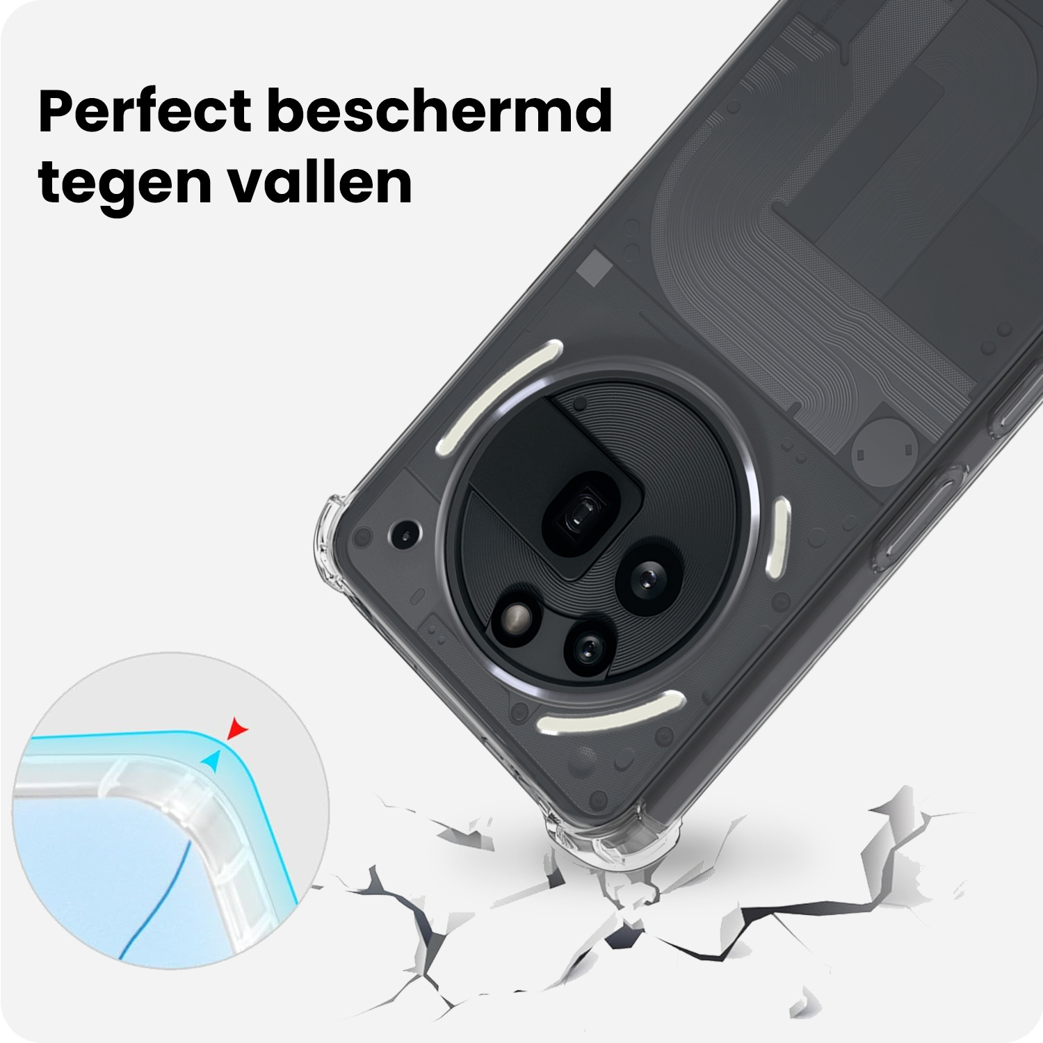 BASEY. BASEY. Nothing Phone (3a) Pro Hoesje Shockproof - Transparant - 2 PACK