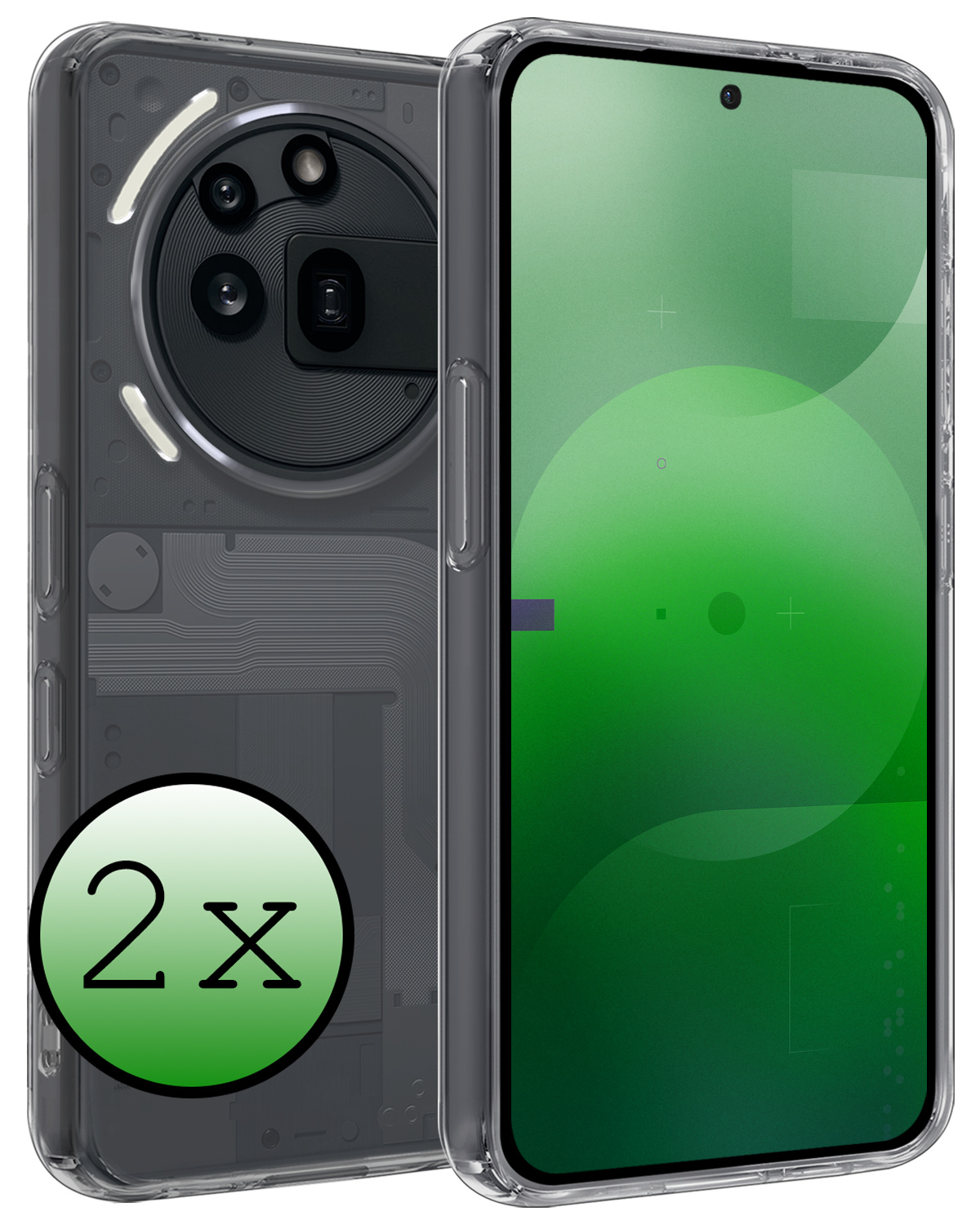 BASEY. BASEY. Nothing Phone (3a) Pro Hoesje Siliconen - Transparant - 2 PACK