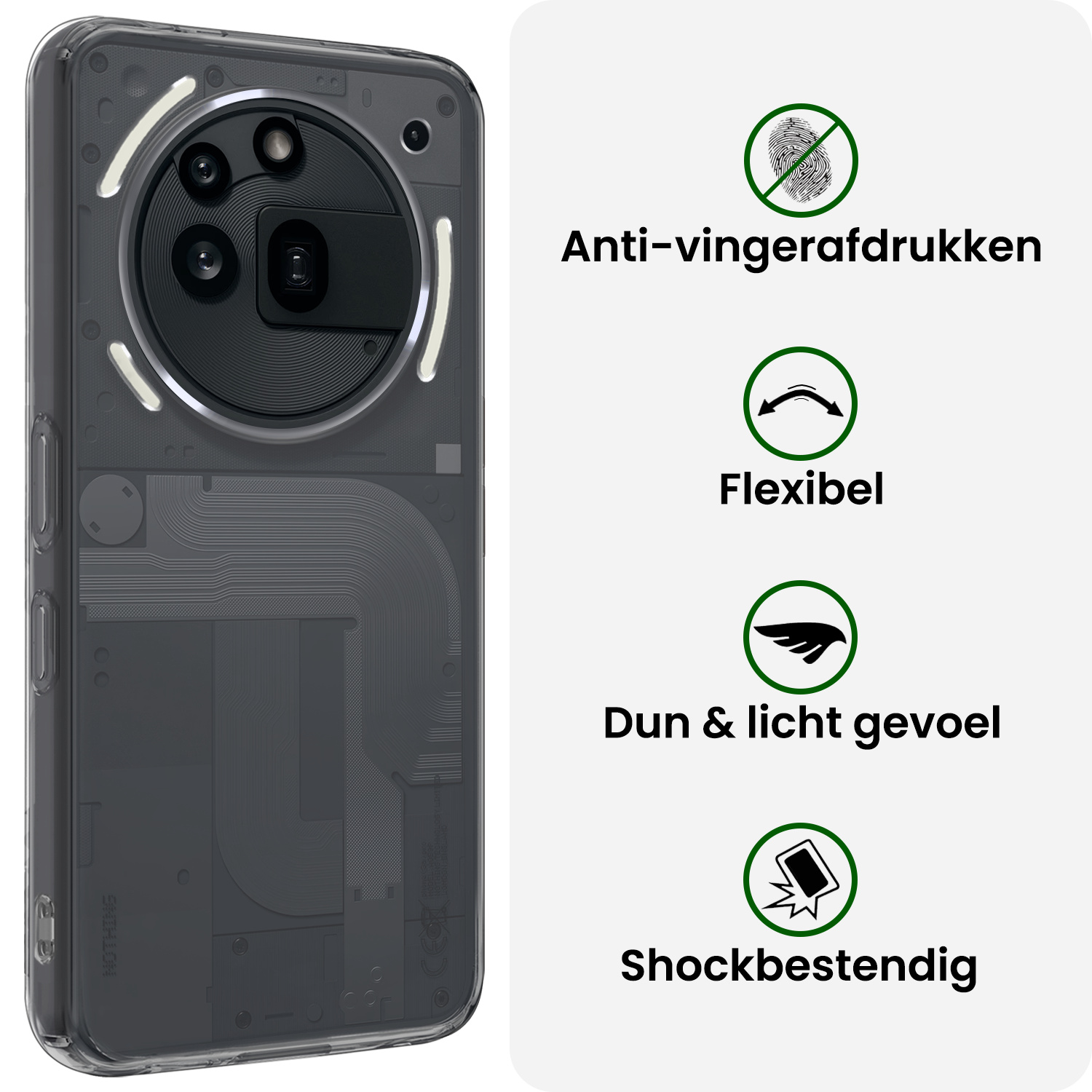 BASEY. BASEY. Nothing Phone (3a) Pro Hoesje Siliconen - Transparant - 2 PACK