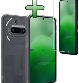 BASEY. BASEY. Nothing Phone (3a) Pro Hoesje Siliconen Met Screenprotector - Transparant