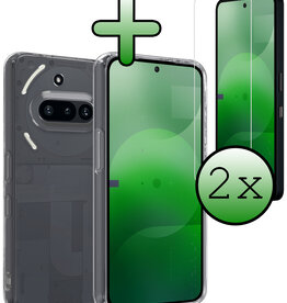 BASEY. BASEY. Nothing Phone (3a) Pro Hoesje Siliconen Met 2x Screenprotector - Transparant