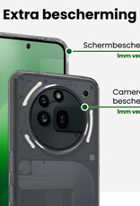 BASEY. BASEY. Nothing Phone (3a) Pro Hoesje Siliconen Met 2x Screenprotector - Transparant