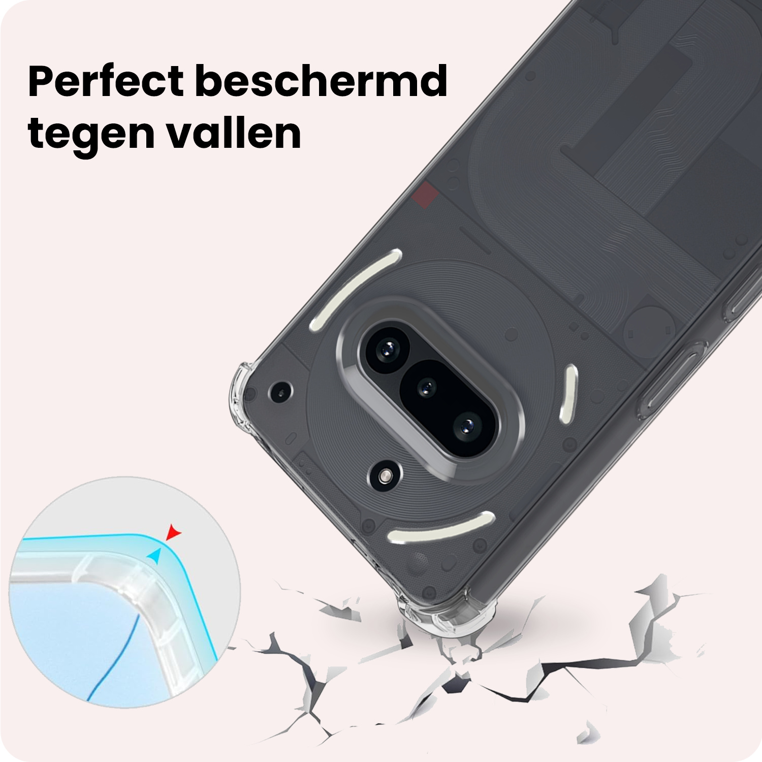 NoXx NoXx Nothing Phone (3a) Hoesje Shockproof - Transparant - 2 PACK