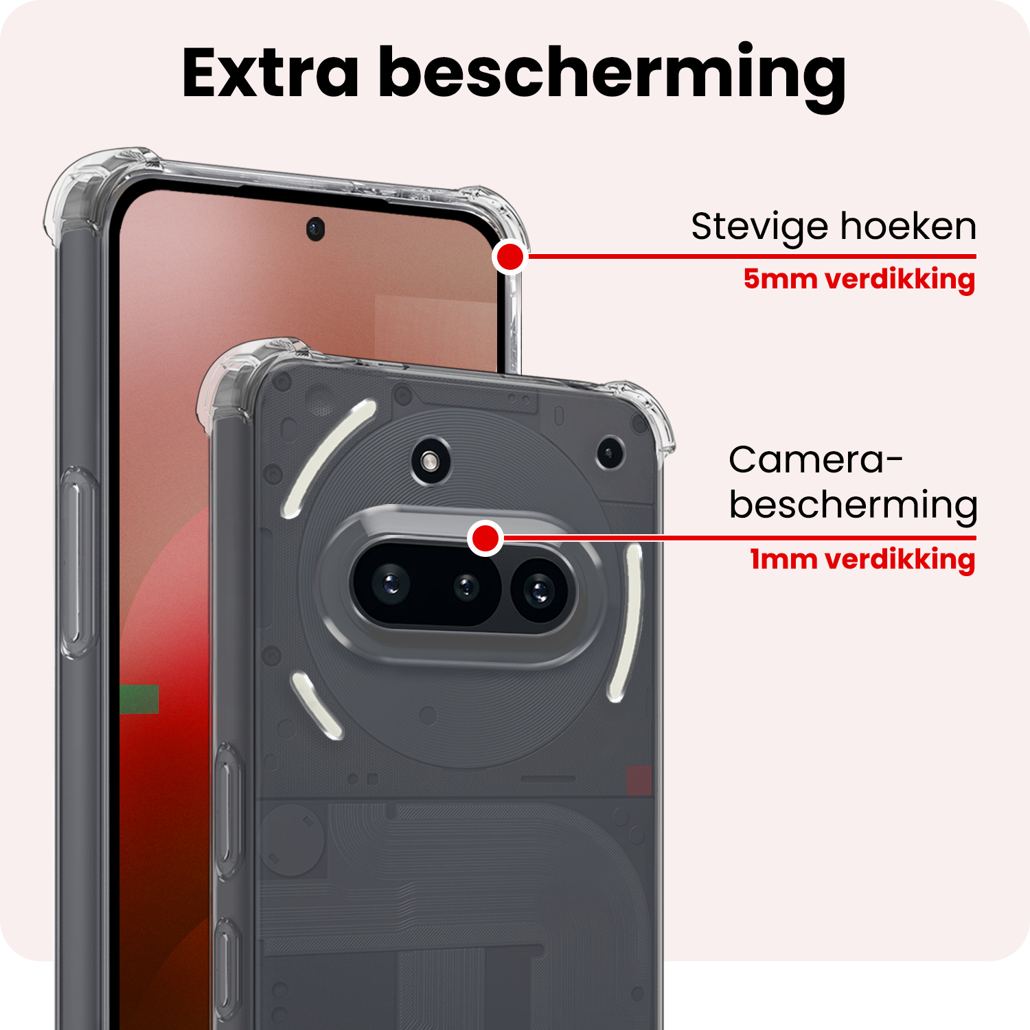 NoXx NoXx Nothing Phone (3a) Hoesje Shockproof Met 2x Screenprotector