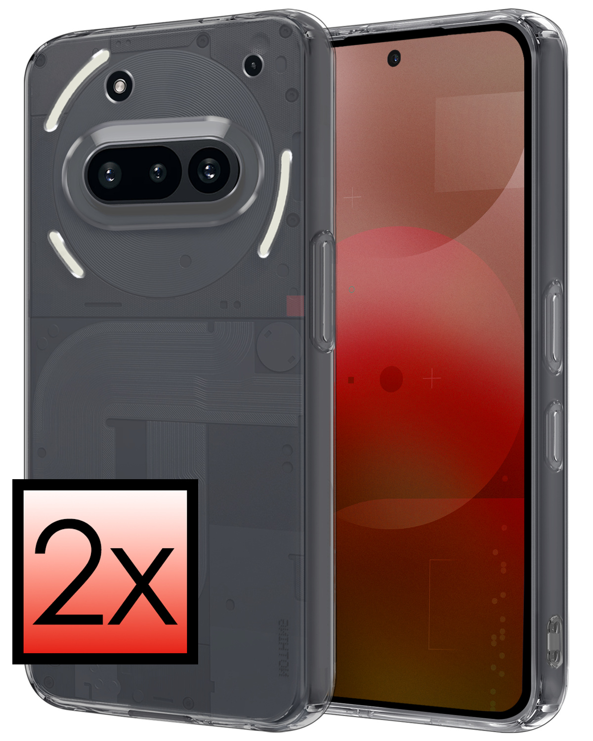 NoXx NoXx Nothing Phone (3a) Hoesje Siliconen - Transparant - 2 PACK