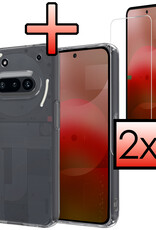 NoXx NoXx Nothing Phone (3a) Hoesje Siliconen Met 2x Screenprotector - Transparant