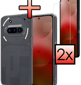 NoXx NoXx Nothing Phone (3a) Hoesje Siliconen Met 2x Screenprotector - Transparant