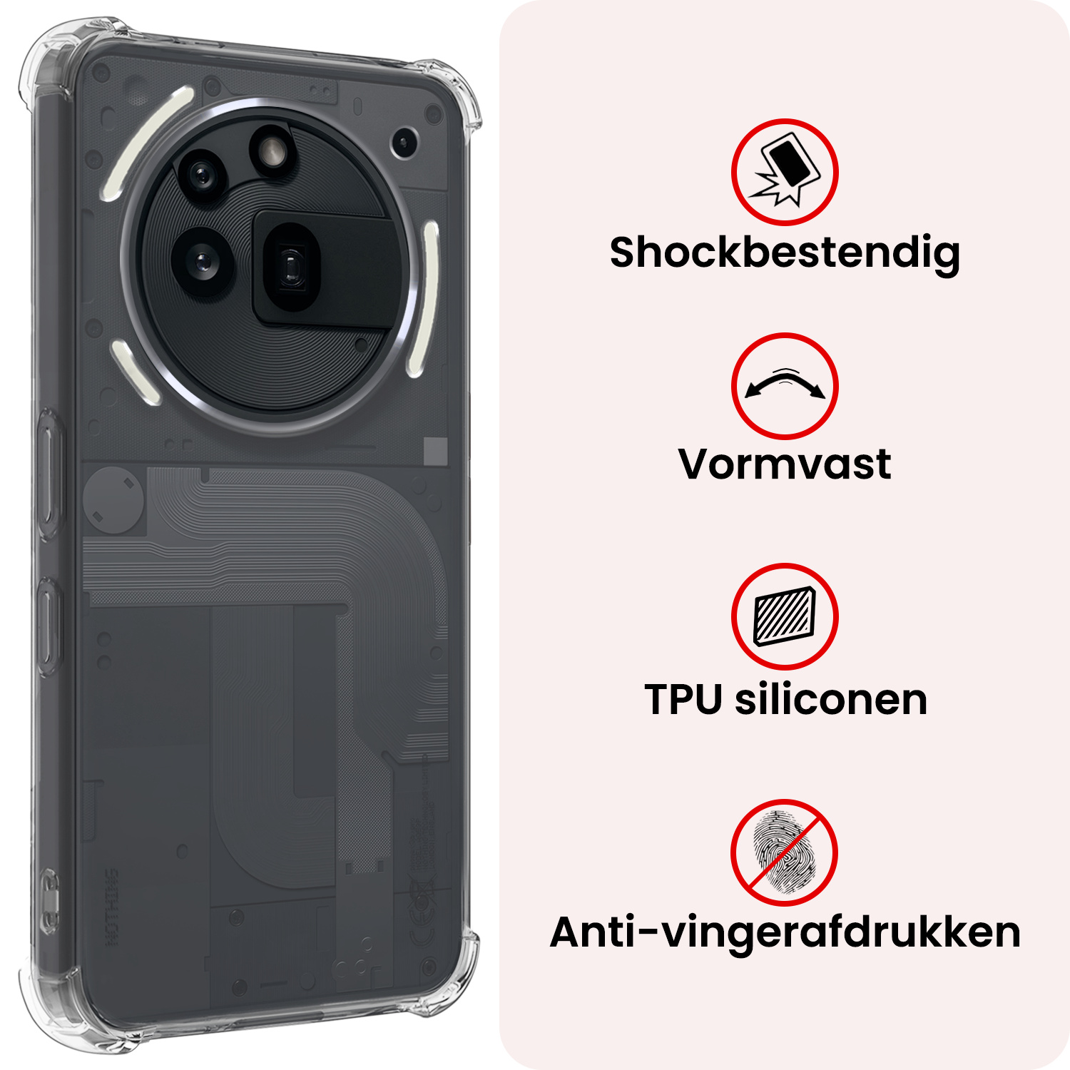 NoXx NoXx Nothing Phone (3a) Pro Hoesje Shockproof - Transparant