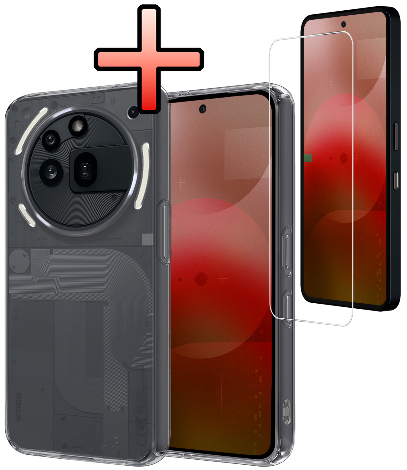 NoXx NoXx Nothing Phone (3a) Pro Hoesje Shockproof Met Screenprotector