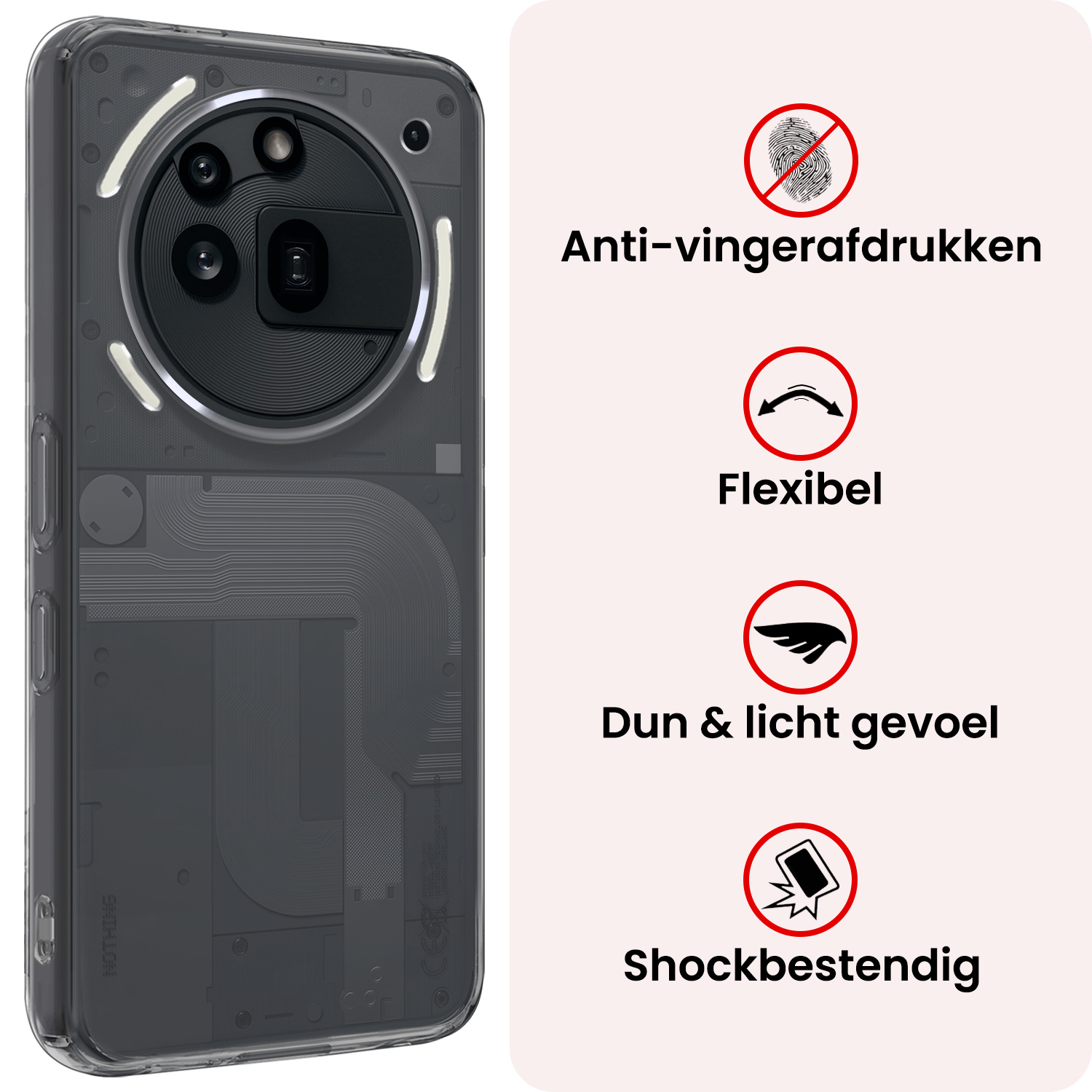 NoXx NoXx Nothing Phone (3a) Pro Hoesje Siliconen - Transparant