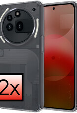 NoXx NoXx Nothing Phone (3a) Pro Hoesje Siliconen - Transparant - 2 PACK