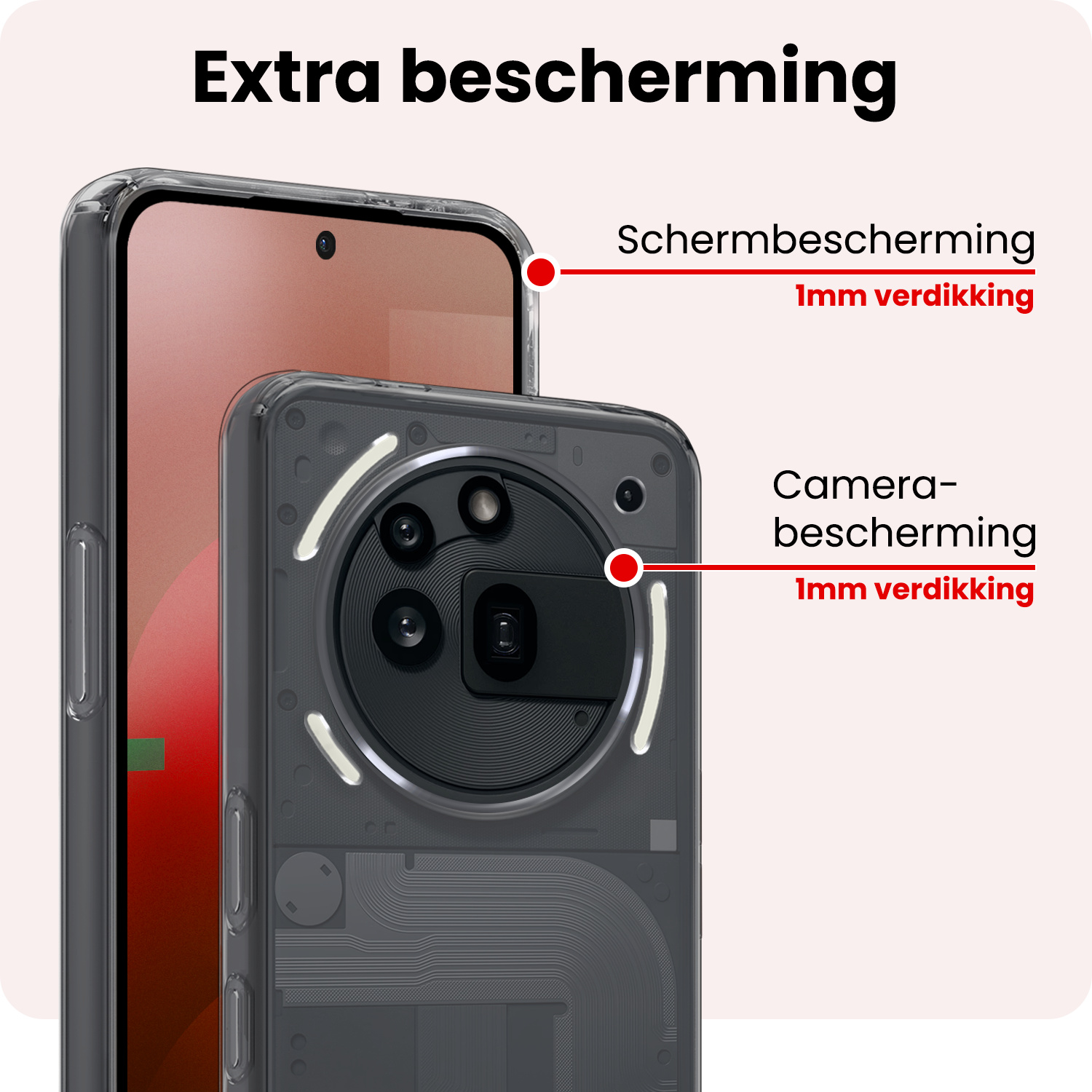 NoXx NoXx Nothing Phone (3a) Pro Hoesje Siliconen - Transparant - 2 PACK