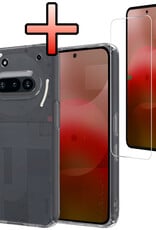 NoXx NoXx Nothing Phone (3a) Pro Hoesje Siliconen Met Screenprotector - Transparant