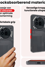 NoXx NoXx Nothing Phone (3a) Pro Hoesje Siliconen Met 2x Screenprotector - Transparant