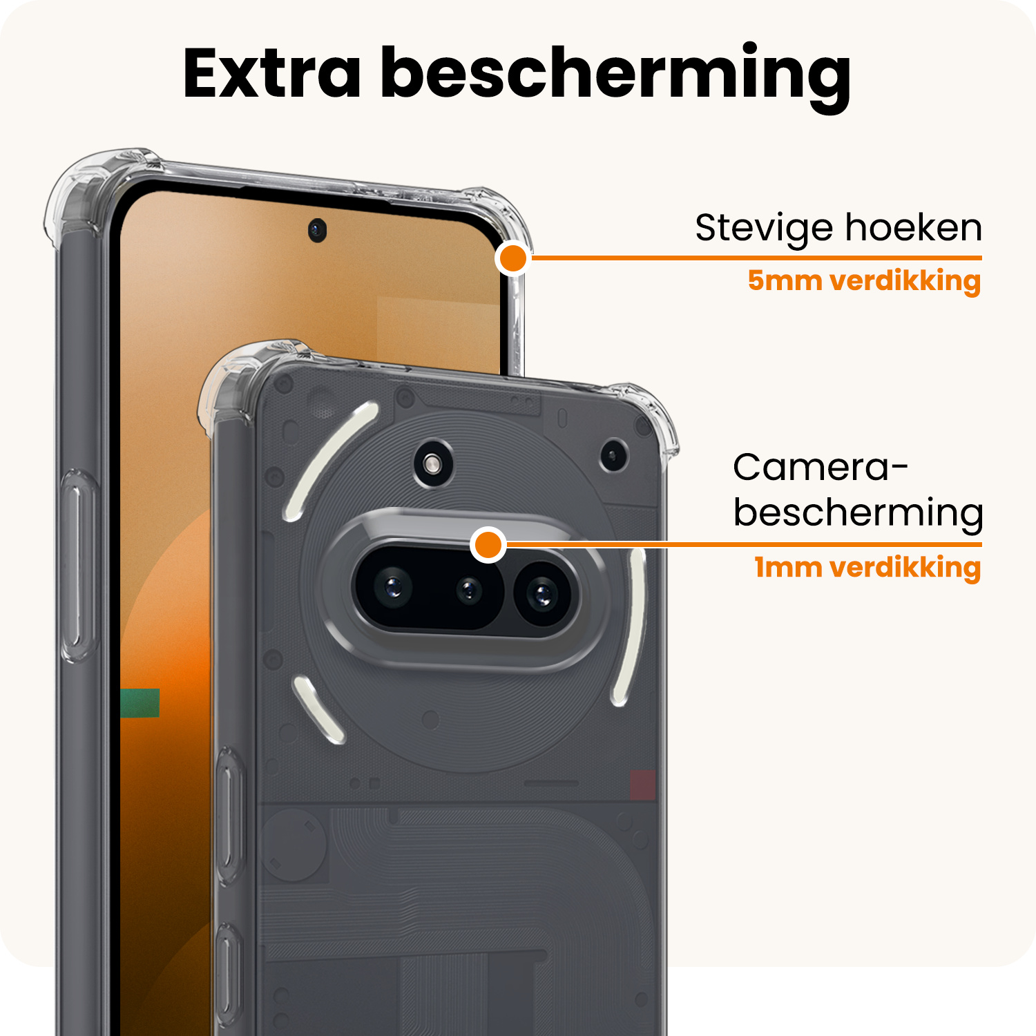 Nomfy Nomfy Nothing Phone (3a) Hoesje Shockproof Met Screenprotector