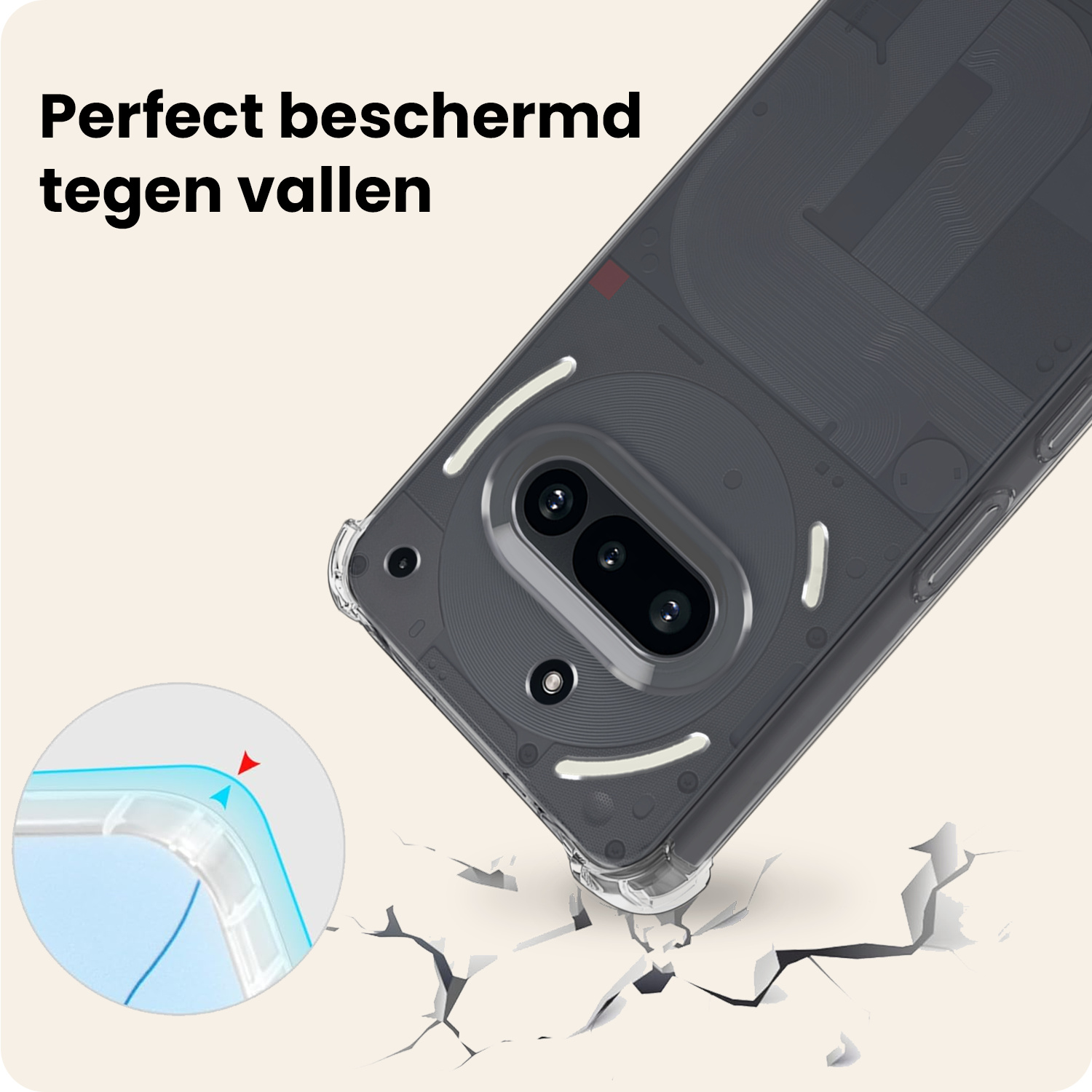 Nomfy Nomfy Nothing Phone (3a) Hoesje Shockproof Met Screenprotector