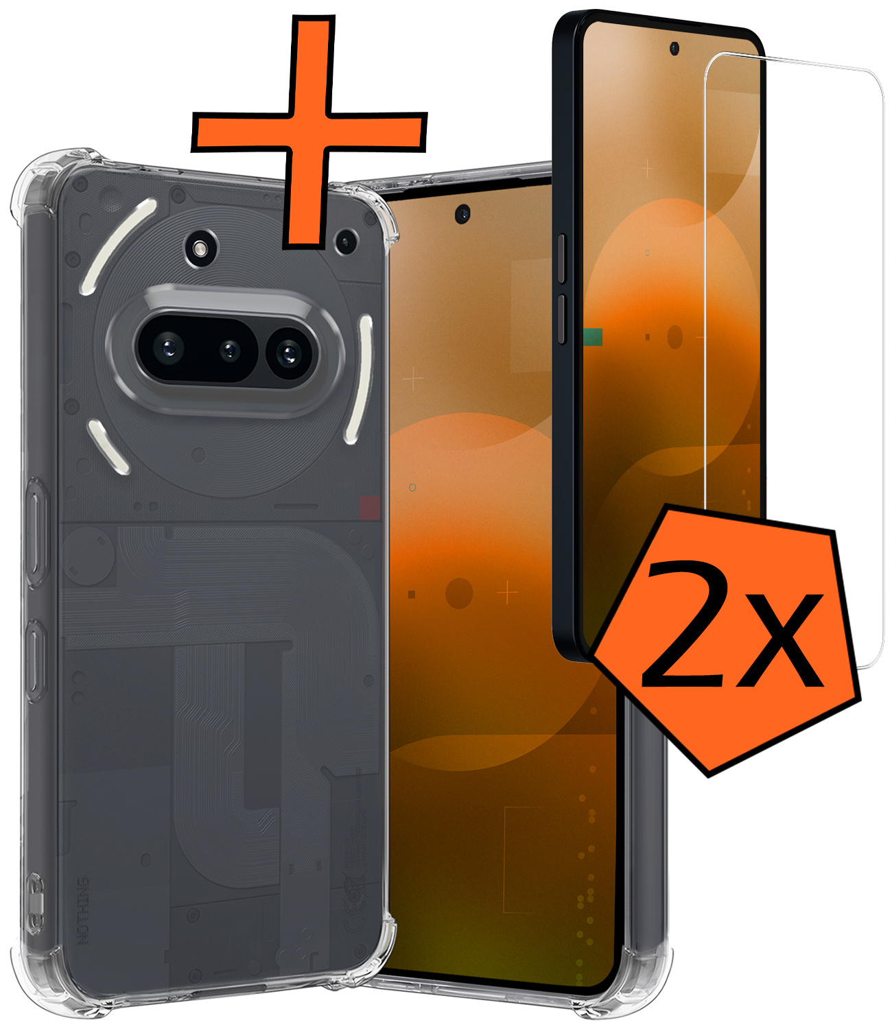 Nomfy Nomfy Nothing Phone (3a) Hoesje Shockproof Met 2x Screenprotector