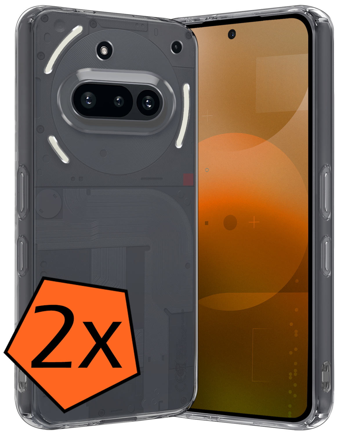 Nomfy Nomfy Nothing Phone (3a) Hoesje Siliconen - Transparant - 2 PACK