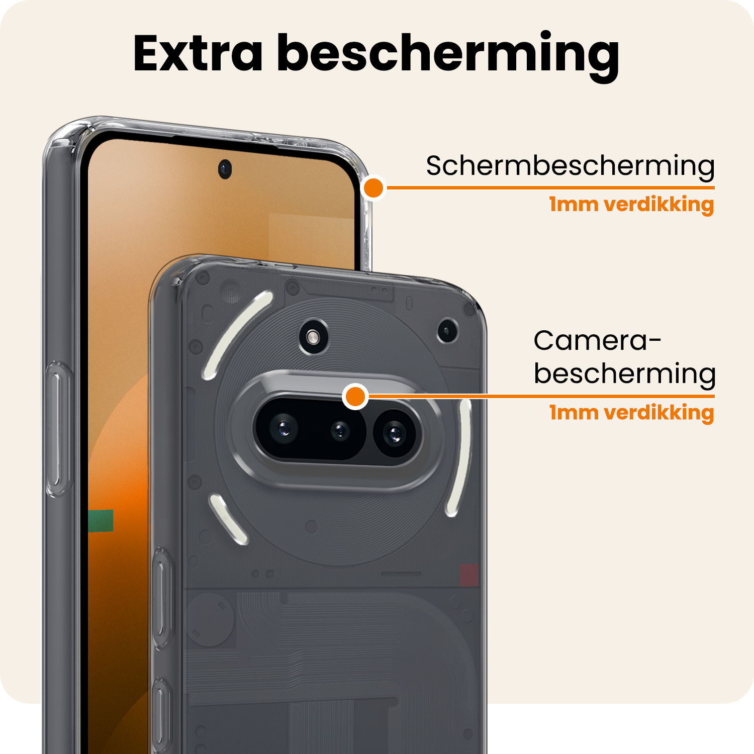 Nomfy Nomfy Nothing Phone (3a) Hoesje Siliconen Met Screenprotector - Transparant