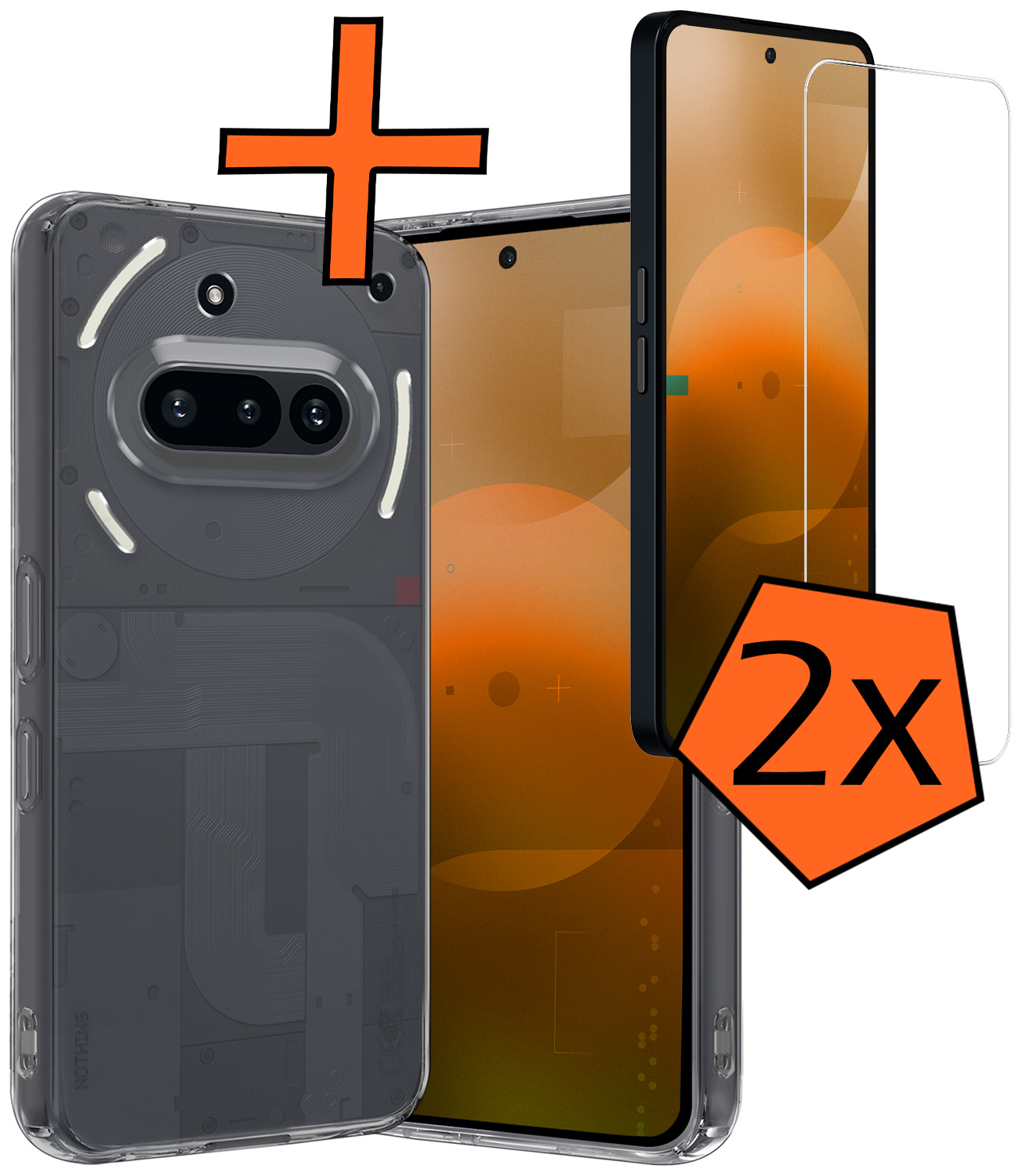 Nomfy Nomfy Nothing Phone (3a) Hoesje Siliconen Met 2x Screenprotector - Transparant