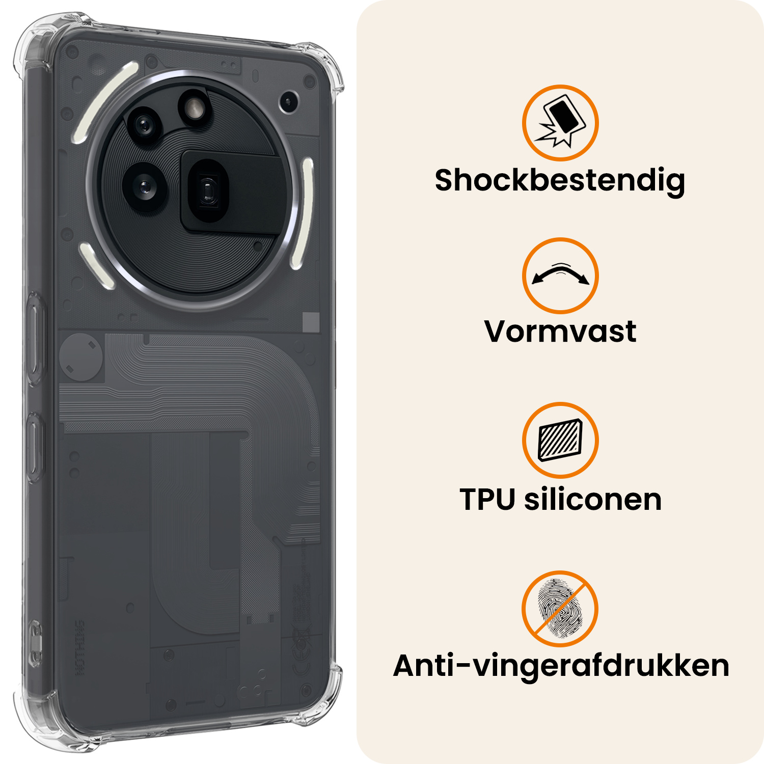 Nomfy Nomfy Nothing Phone (3a) Pro Hoesje Shockproof - Transparant