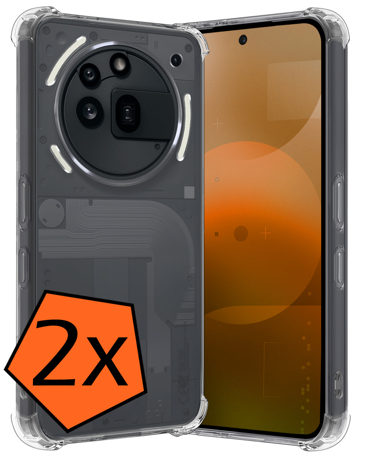 Nomfy Nomfy Nothing Phone (3a) Pro Hoesje Shockproof - Transparant - 2 PACK