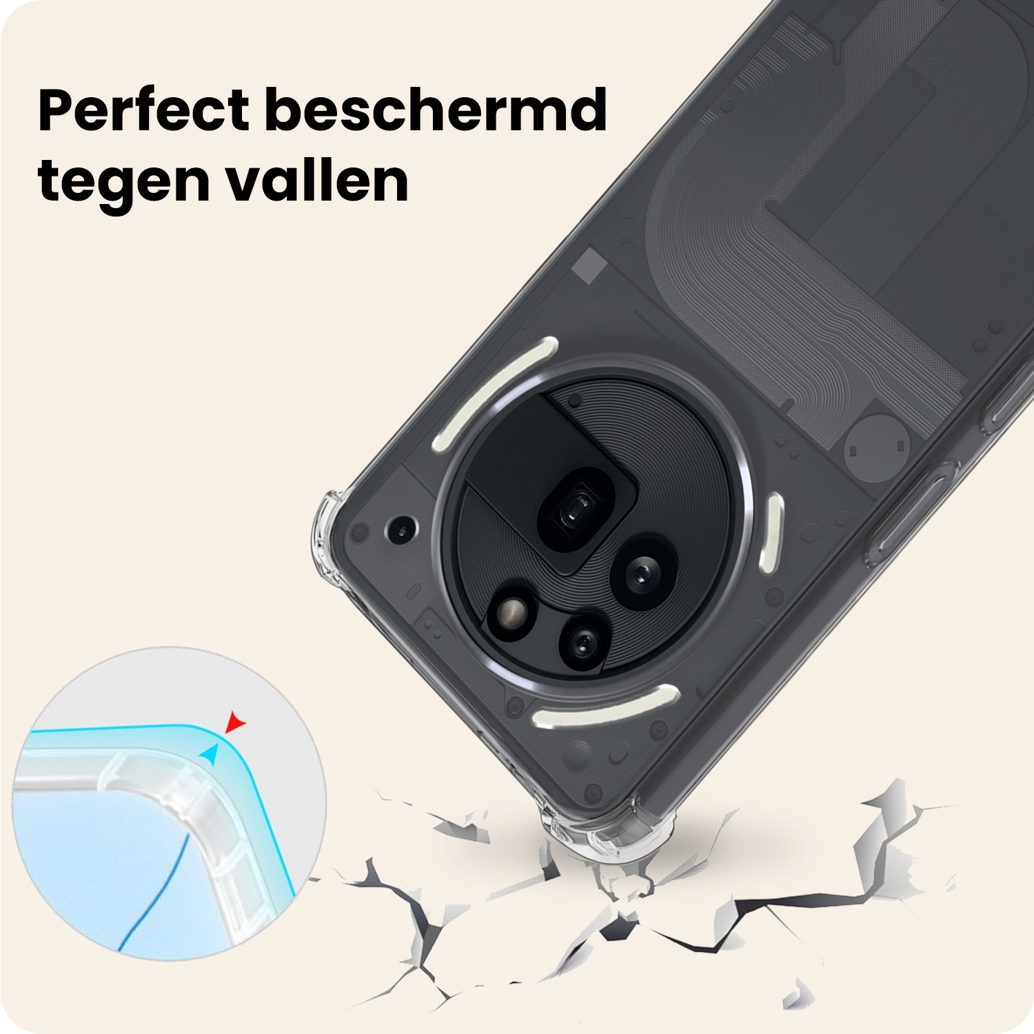 Nomfy Nomfy Nothing Phone (3a) Pro Hoesje Shockproof - Transparant - 2 PACK