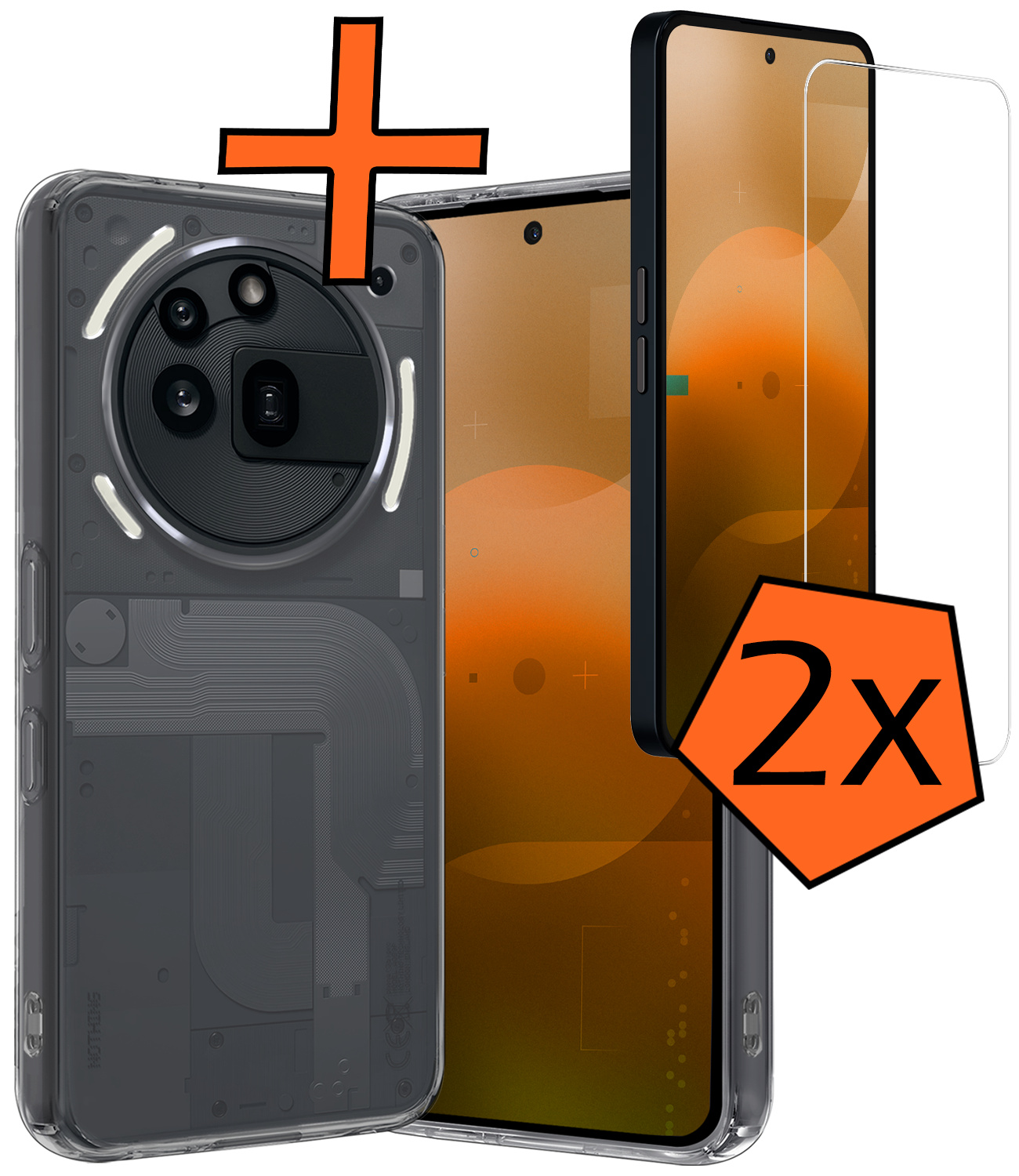 Nomfy Nomfy Nothing Phone (3a) Pro Hoesje Shockproof Met 2x Screenprotector