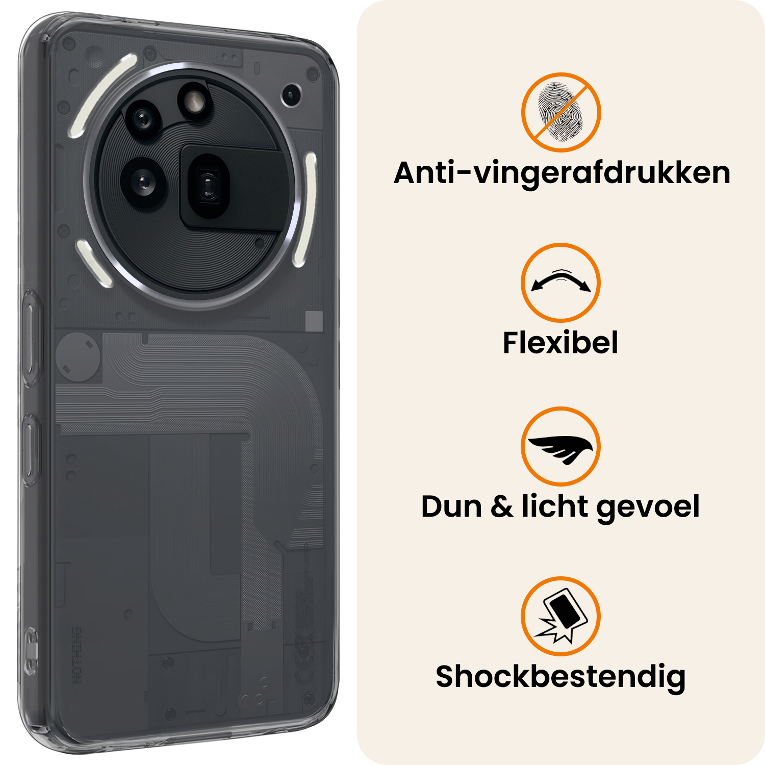 Nomfy Nomfy Nothing Phone (3a) Pro Hoesje Siliconen - Transparant
