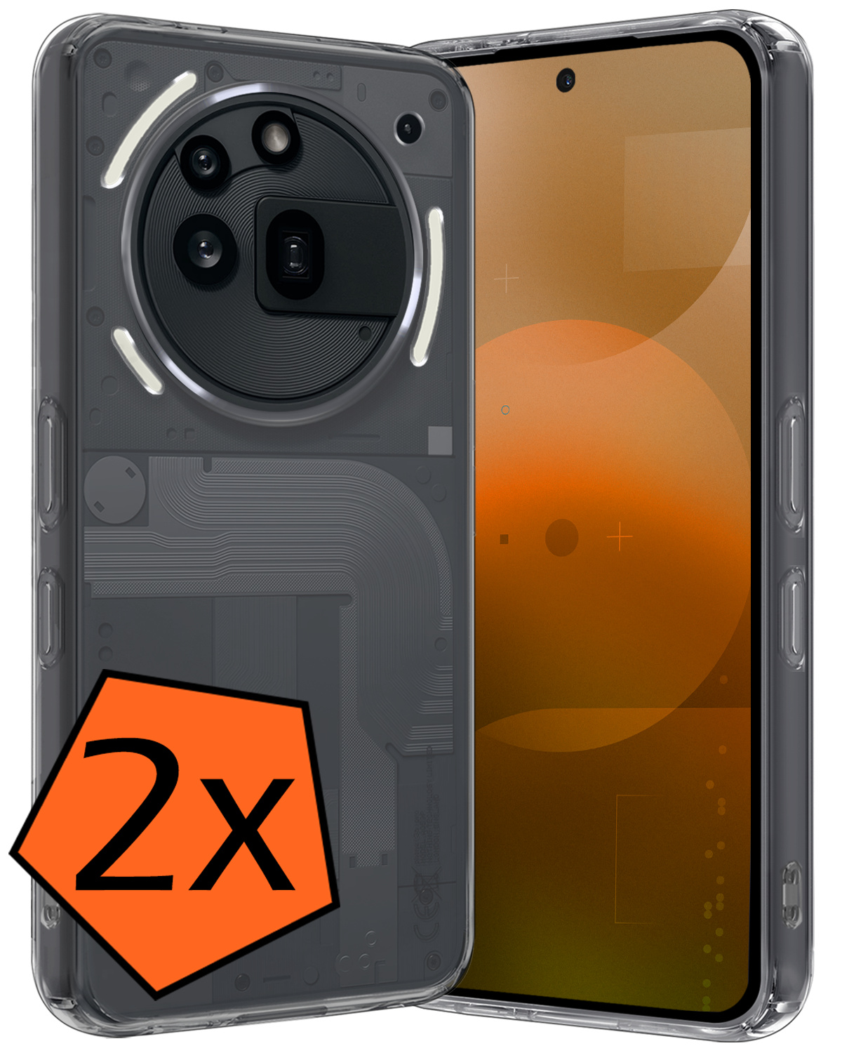 Nomfy Nomfy Nothing Phone (3a) Pro Hoesje Siliconen - Transparant - 2 PACK