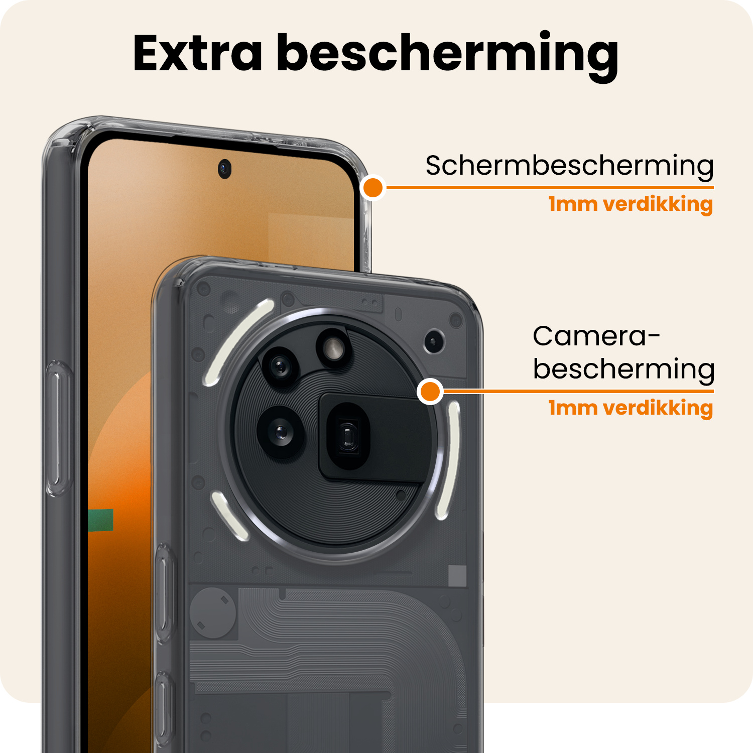 Nomfy Nomfy Nothing Phone (3a) Pro Hoesje Siliconen - Transparant - 2 PACK