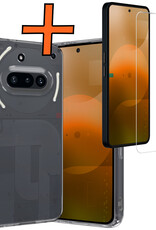 Nomfy Nomfy Nothing Phone (3a) Pro Hoesje Siliconen Met Screenprotector - Transparant