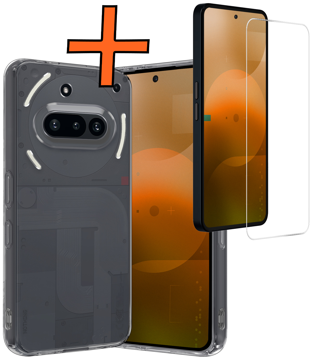 Nomfy Nomfy Nothing Phone (3a) Pro Hoesje Siliconen Met Screenprotector - Transparant