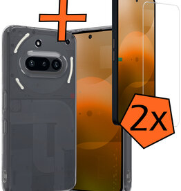 Nomfy Nomfy Nothing Phone (3a) Pro Hoesje Siliconen Met 2x Screenprotector - Transparant