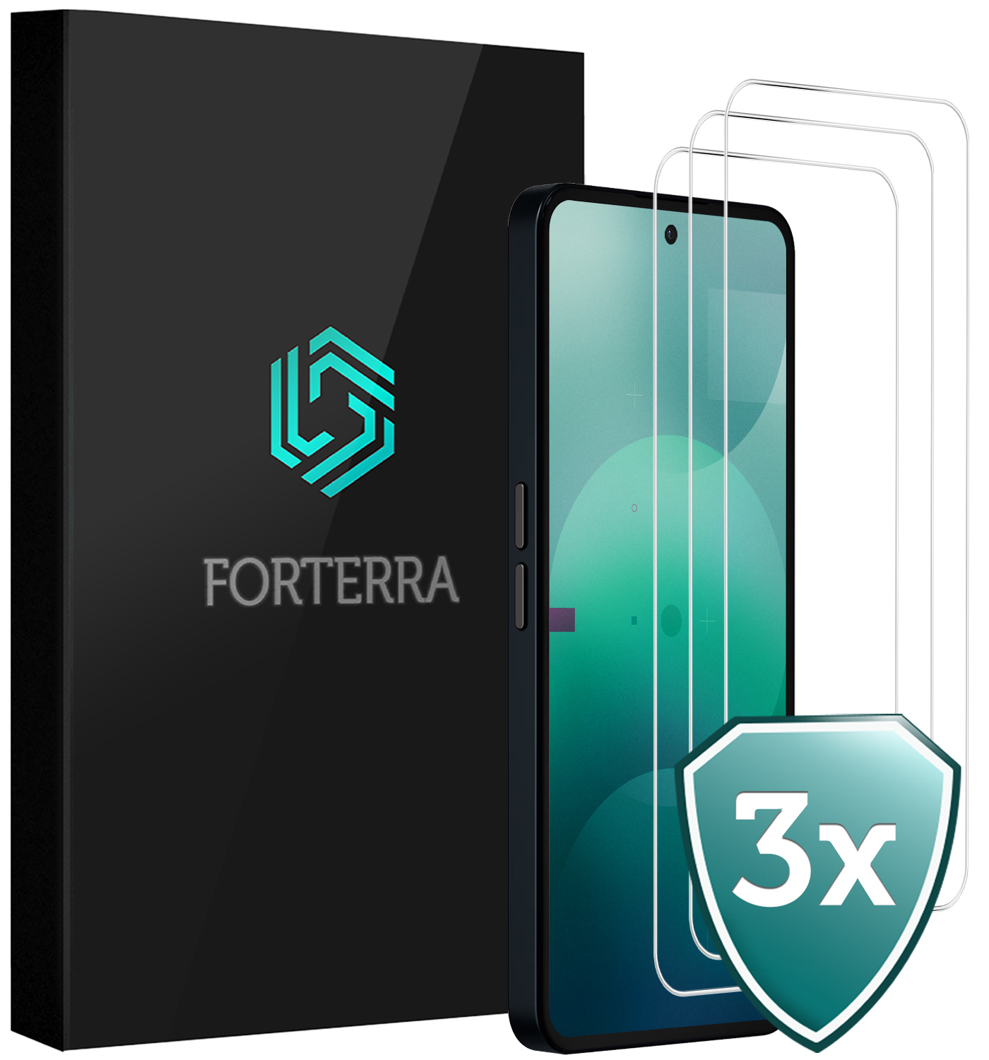Forterra Forterra Nothing Phone (3a) Screenprotector Glas - 3 PACK