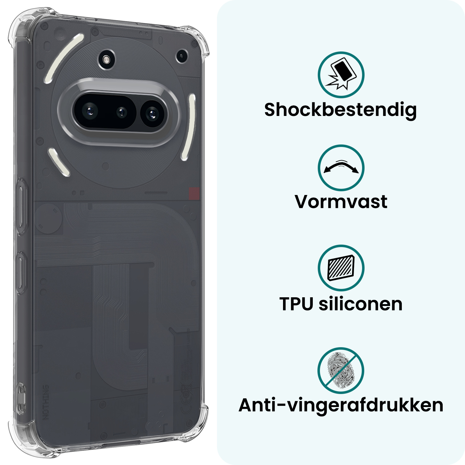 Forterra Forterra Nothing Phone (3a) Hoesje Shockproof Met 2x Screenprotector