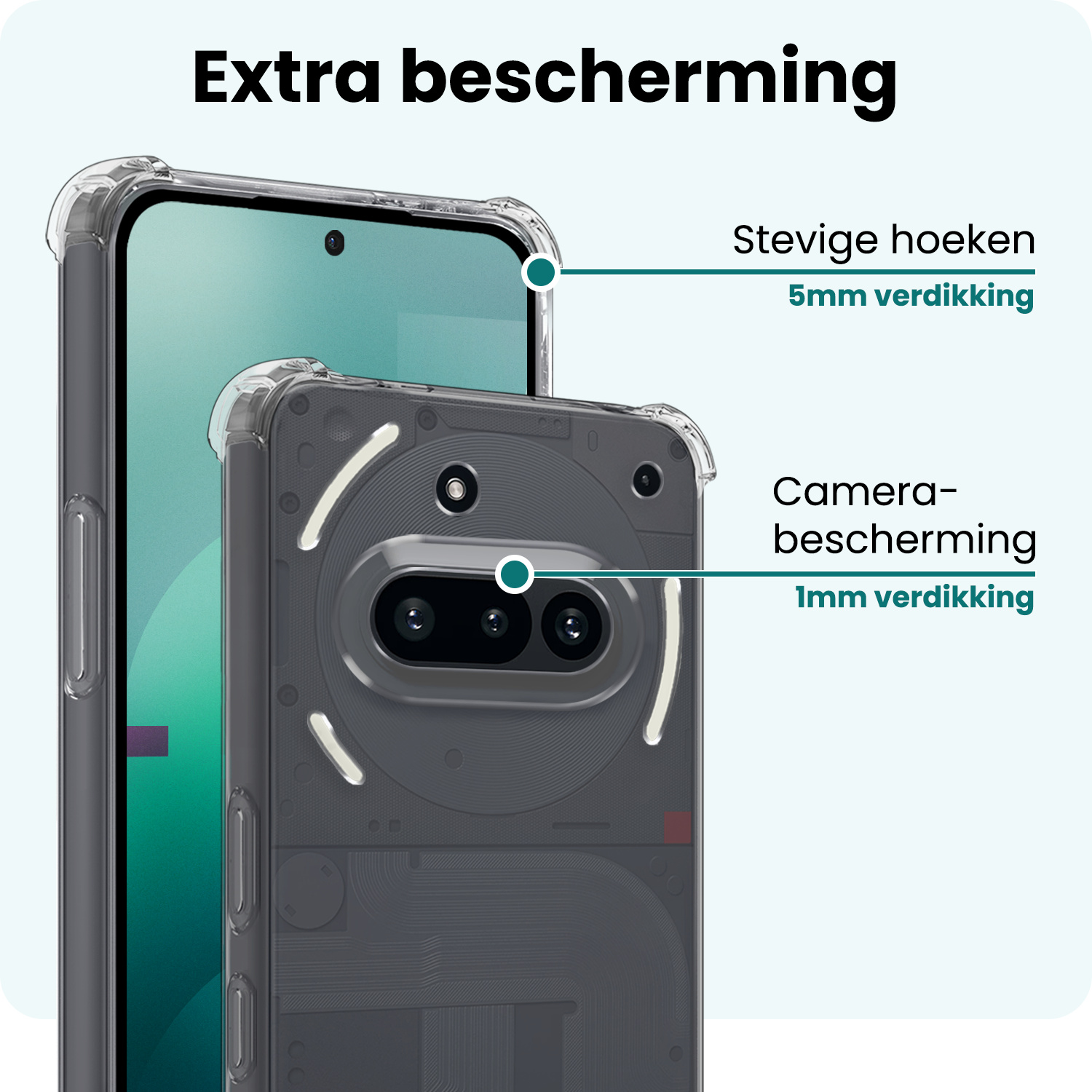 Forterra Forterra Nothing Phone (3a) Hoesje Shockproof Met 2x Screenprotector