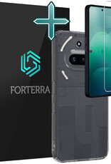 Forterra Forterra Nothing Phone (3a) Hoesje Siliconen Met Screenprotector - Transparant