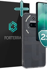 Forterra Forterra Nothing Phone (3a) Hoesje Siliconen Met 2x Screenprotector - Transparant