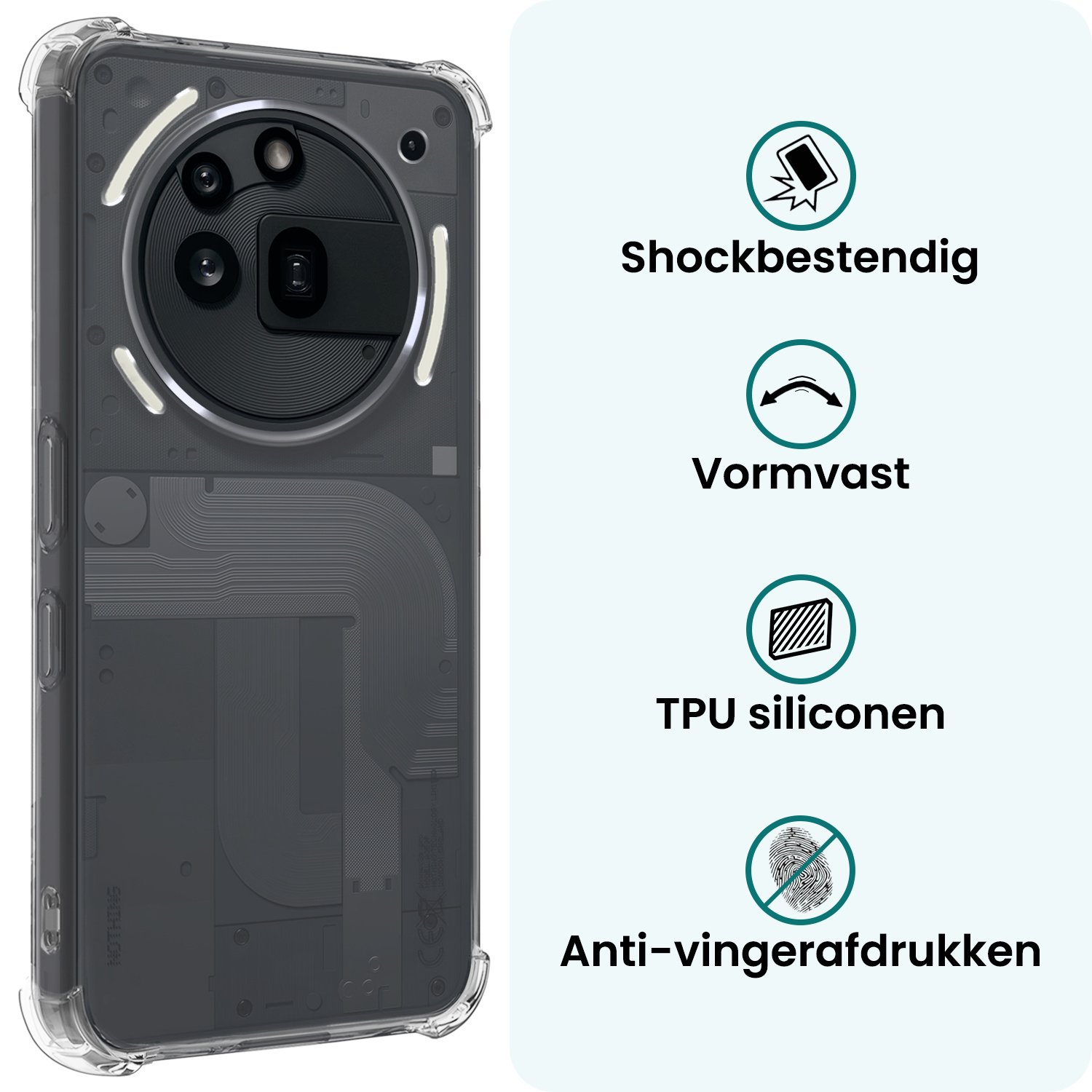 Forterra Forterra Nothing Phone (3a) Pro Hoesje Shockproof - Transparant - 2 PACK