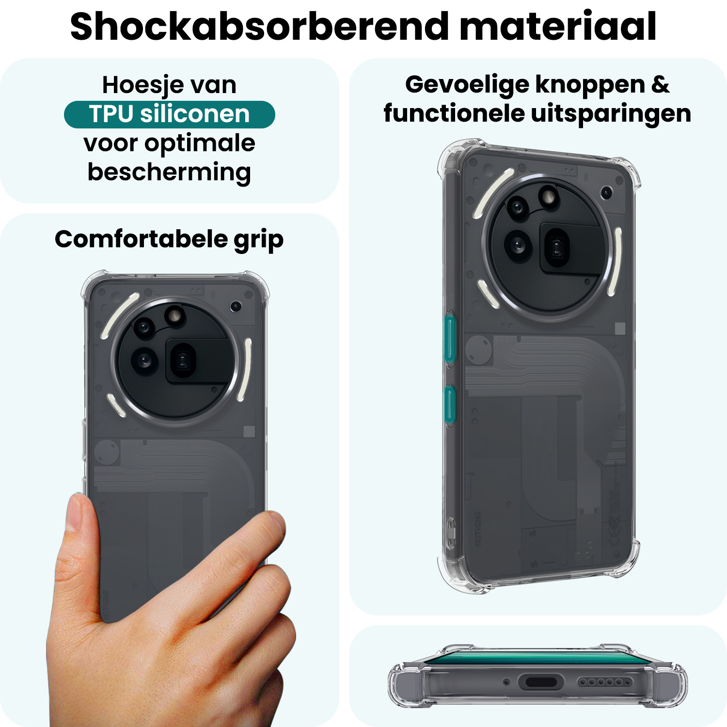 Forterra Forterra Nothing Phone (3a) Pro Hoesje Shockproof Met 2x Screenprotector
