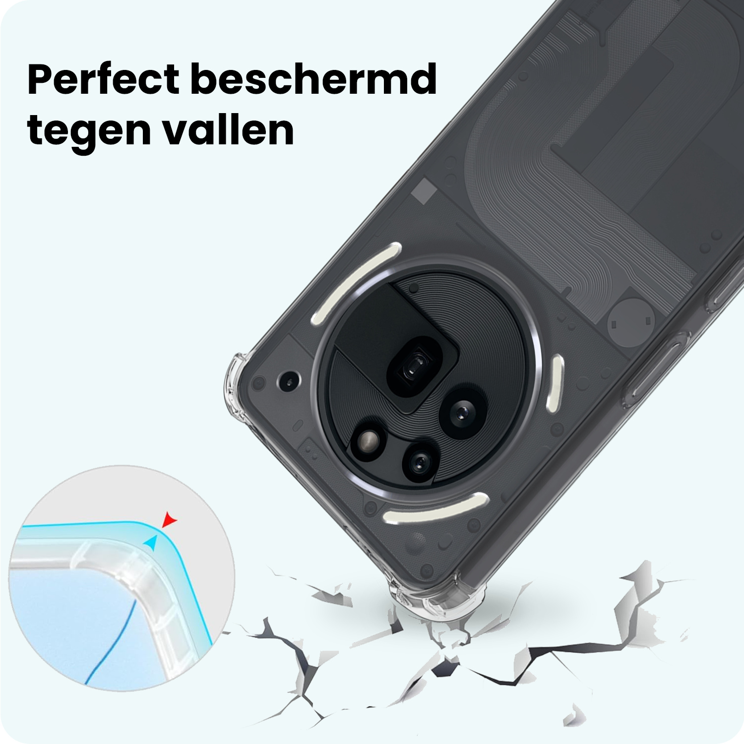 Forterra Forterra Nothing Phone (3a) Pro Hoesje Shockproof Met 2x Screenprotector