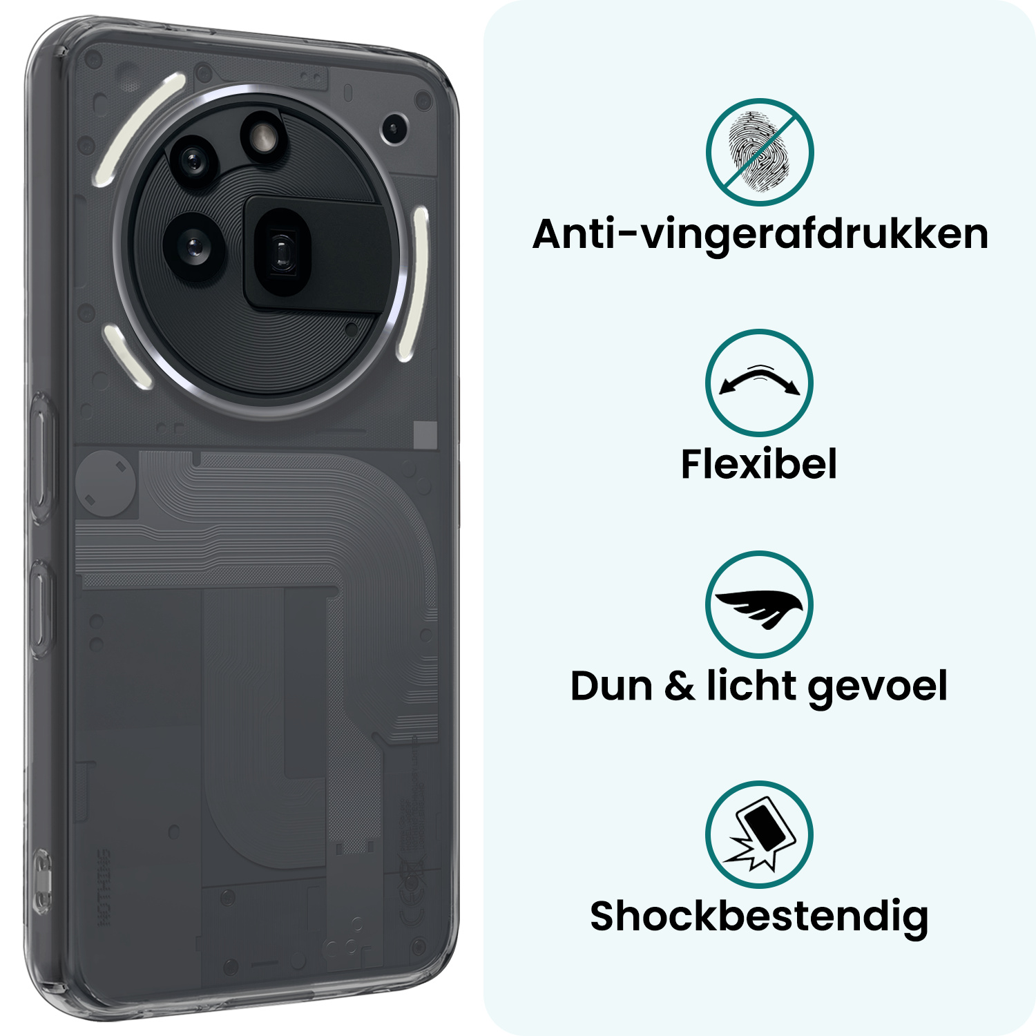 Forterra Forterra Nothing Phone (3a) Pro Hoesje Siliconen - Transparant