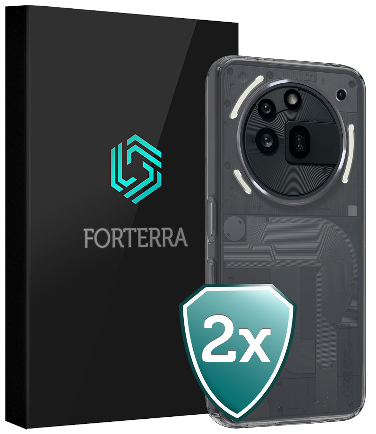 Forterra Forterra Nothing Phone (3a) Pro Hoesje Siliconen - Transparant - 2 PACK
