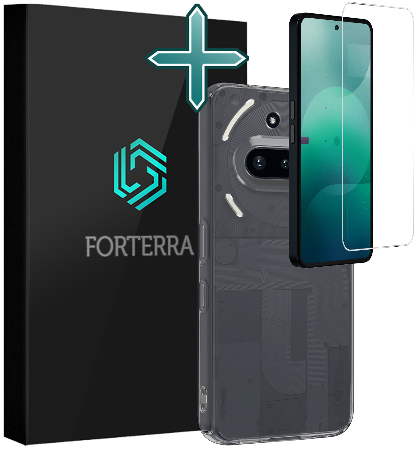 Forterra Forterra Nothing Phone (3a) Pro Hoesje Siliconen Met Screenprotector - Transparant