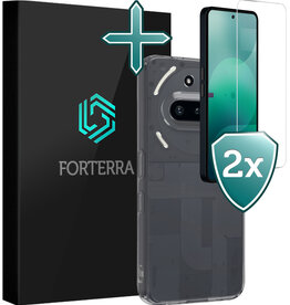 Forterra Forterra Nothing Phone (3a) Pro Hoesje Siliconen Met 2x Screenprotector - Transparant