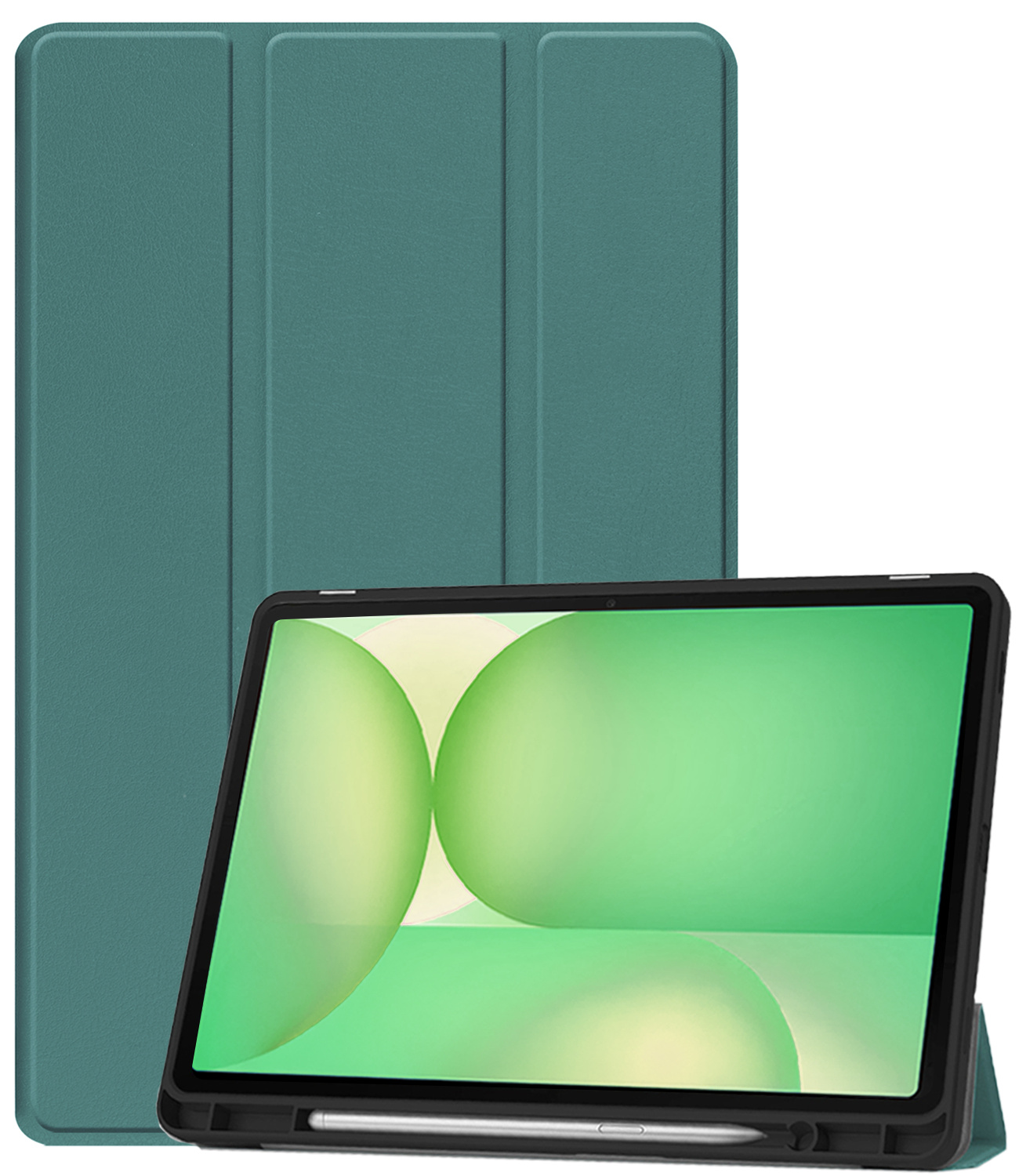 BASEY. BASEY. Samsung Galaxy Tab S10 FE Plus Hoesje Met Uitsparing S Pen - Donkergroen